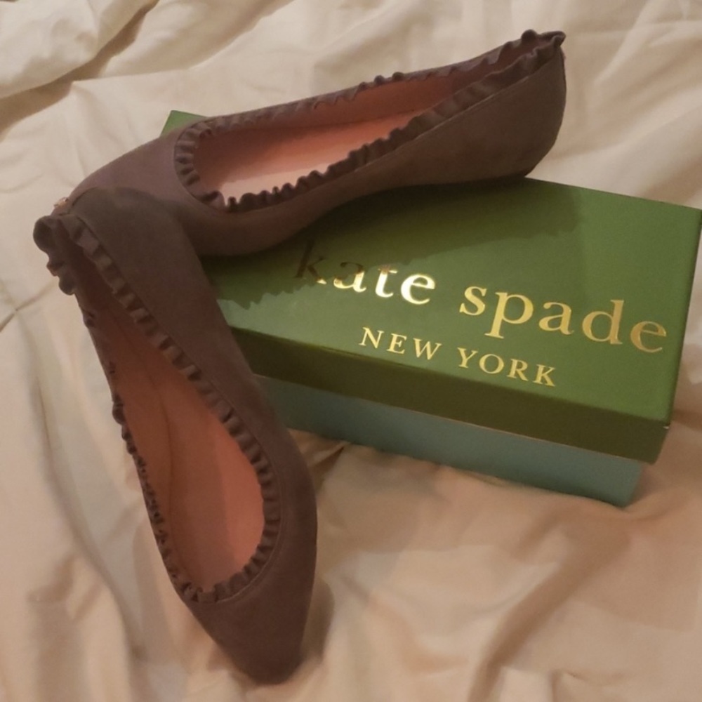 Kate Spade ♠️ Grey Suede Flats
